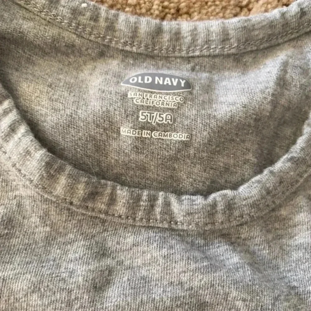 Old navy 5t swingy gray tunic dress top with matching gray leggings leaf print